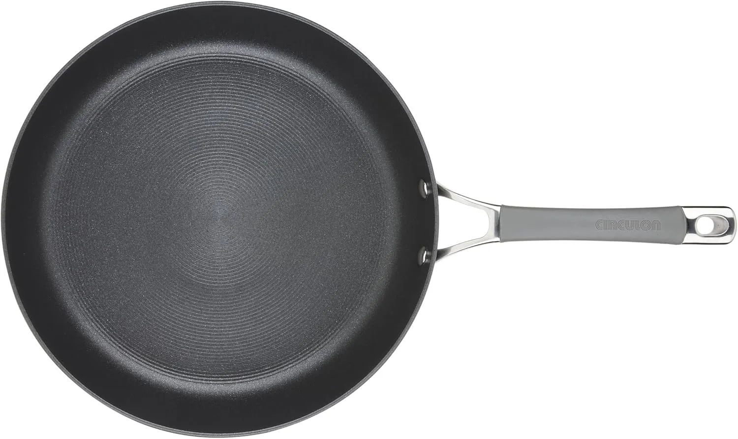 Circulon Elementum Hard Anodized Nonstick Deep Frying Pan/Skillet with Lid, 12 Inch, Oyster Gray