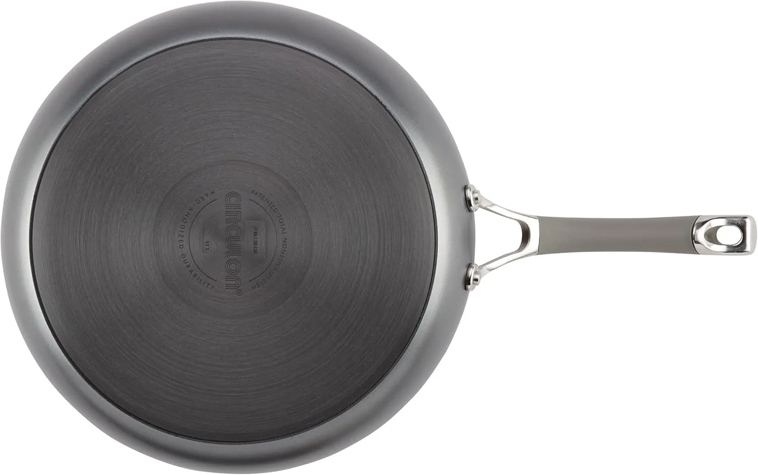 Circulon Elementum Hard Anodized Nonstick Deep Frying Pan/Skillet with Lid, 12 Inch, Oyster Gray