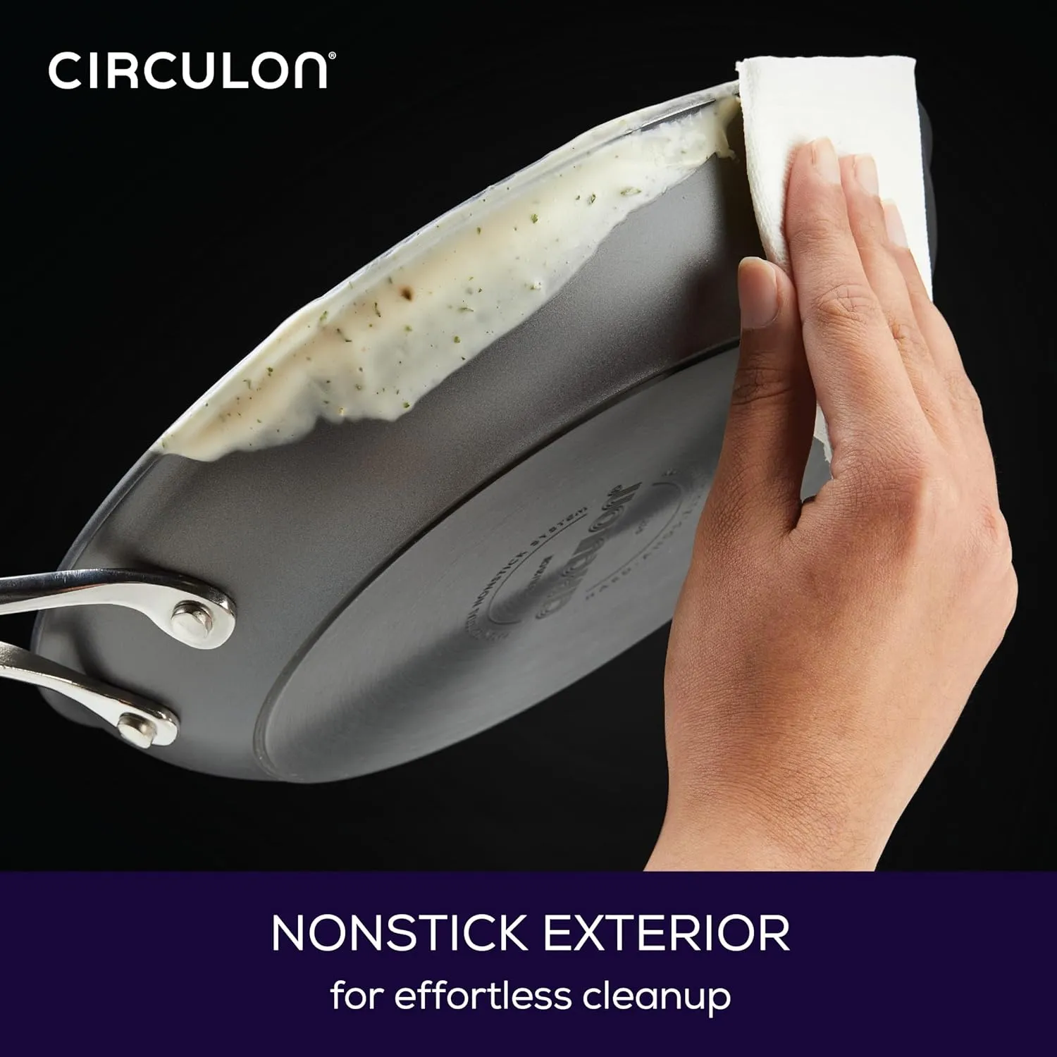 Circulon Elementum Hard Anodized Nonstick Deep Frying Pan/Skillet with Lid, 12 Inch, Oyster Gray