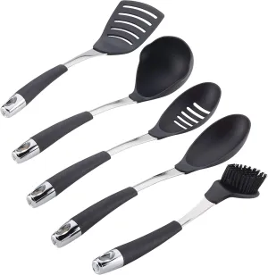 Circulon Harmony Utensil Kitchen Cooking Tools Set, 5 Piece, Black