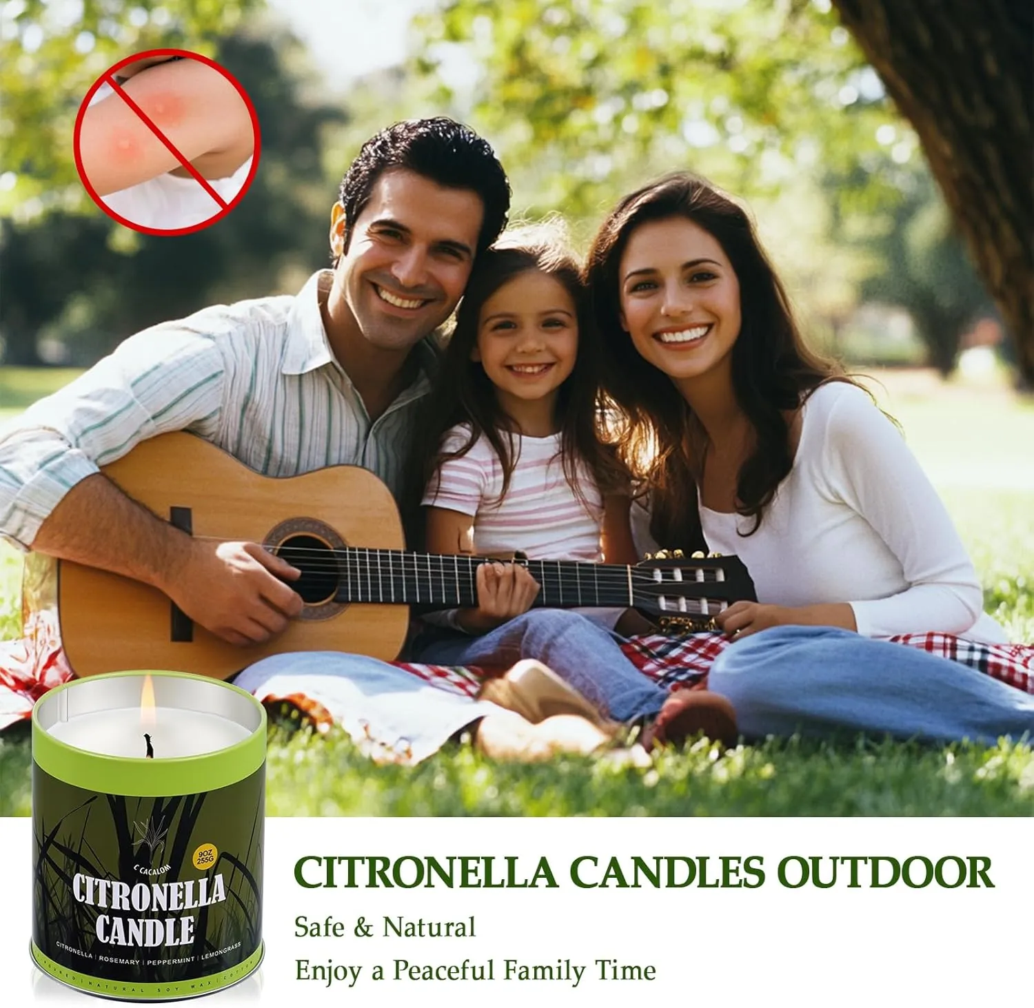 Citronella Candles Outdoor,Home Scented Candle Sets for Camping, Natural Soy Wax Candles,Lemongrass Candle for Patio,Garden,and Yard Balcony,9 Ounce,2 Count