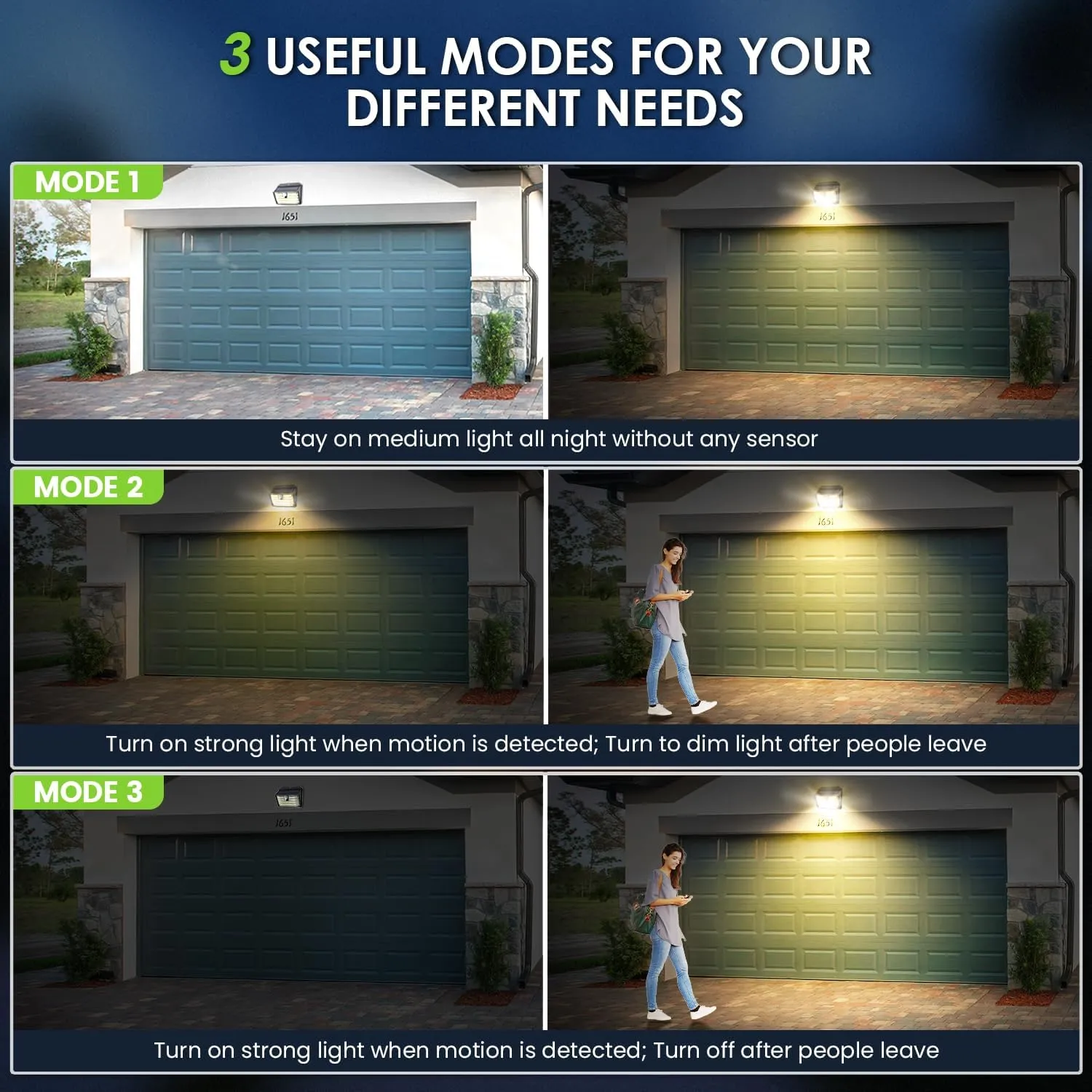 CLAONER Solar Lights Outdoor [𝟖 𝐏𝐚𝐜𝐤/126 LED], Wireless Motion Sensor Lights, IP65 Waterproof Security Lights 3 Modes, 270° Lighting Angle, Ultra-Bright Wall Lights for Deck Patio Fence Garage