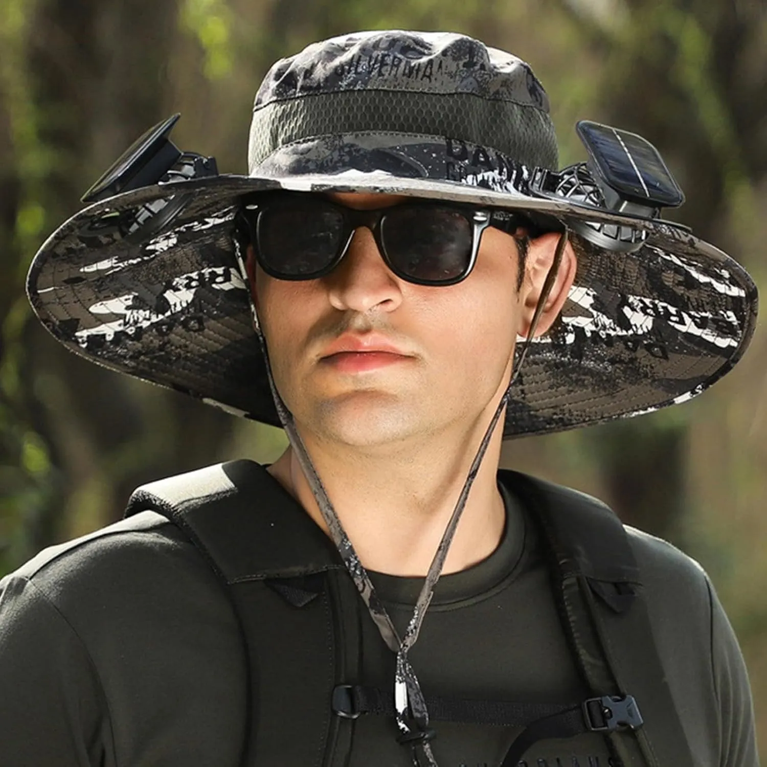 Colitt Fishing Hat with Built in Fan for Men Women, Wide Brim Solar Fan Hat Outdoor Fishing,Sun Hat with 2 Solar Fan