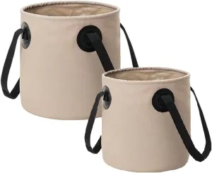 Collapsible Bucket with Handle, 15L 20L Portable Folding Bucket, Foldable Round Tub, Ultra Lightweight Collapsible Sink Camping, for Fishing, Hiking, Car Washing (Color : Khaki)
