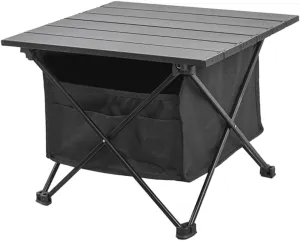 Collapsible Camping Table Fast Fold Down Folding Desk BBQ Lightweight Aluminum for Outdoor Activity