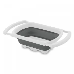 Collapsible Over the Sink Colander White/Grey Cookware|Passoire pliable à poser au-dessus de l’évier blanche et grise