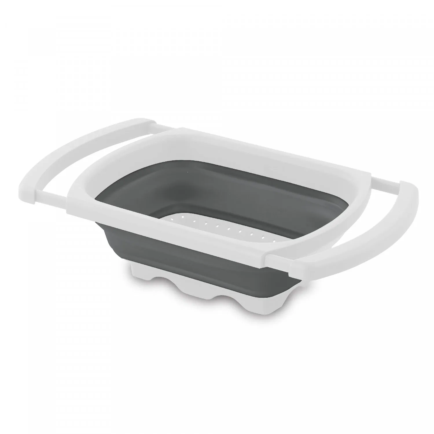 Collapsible Over the Sink Colander White/Grey Cookware|Passoire pliable à poser au-dessus de l’évier blanche et grise
