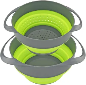 Collapsible Strainer and Bowl Set – Space-Saving Kitchen Colander Pack for Food Prep and Cooking