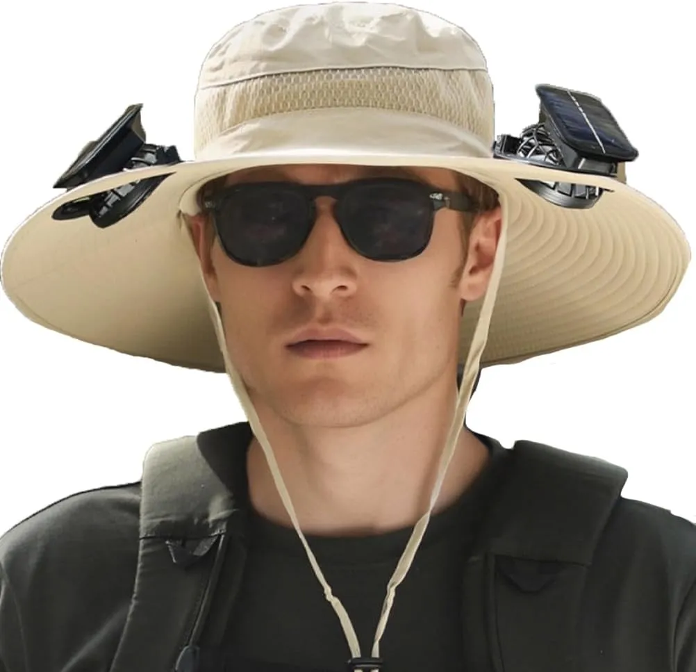 Collit Fishing Hat,Collit- Fishing Hat with Built in Fan,Upf50  Collit Wide Brim Solar Fan Hat Outdoor Fishing
