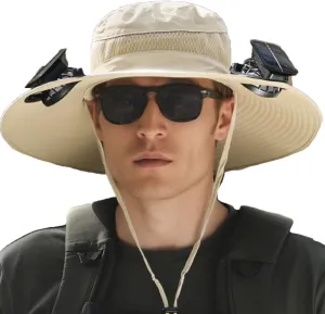 Collit Fishing Hat,Collit- Fishing Hat with Built in Fan,Upf50  Collit Wide Brim Solar Fan Hat Outdoor Fishing
