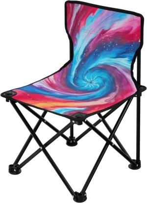 Color Pigments Portable Outdoor Folding Chair Anti-Slip Padded Oxford Cloth Stool Camping Chair Small for Beach Hiking Fishing Gardening Quad Camp Chair