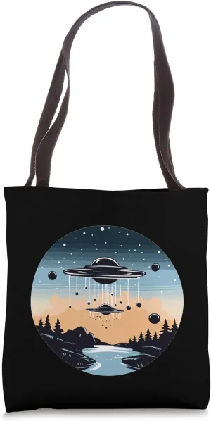 Colorful Flying Saucer I Cartoon Flying Saucer Tote Bag