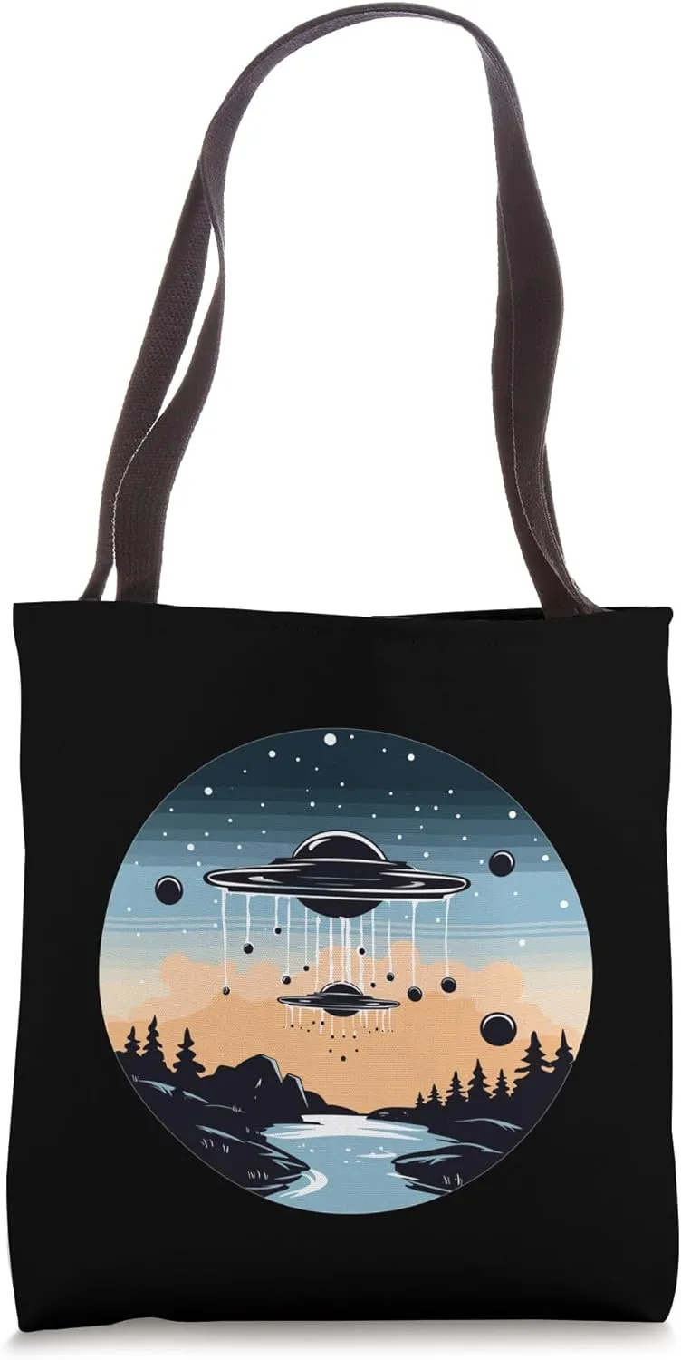 Colorful Flying Saucer I Cartoon Flying Saucer Tote Bag
