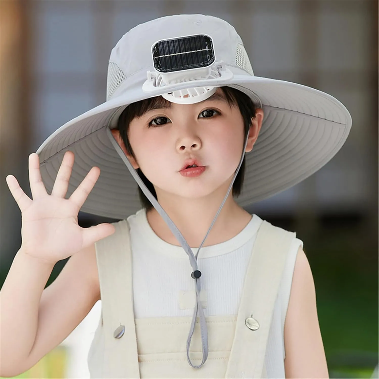 Cooling Fan Hat for Kids 3-12Years Quick Drying Solar Powered Fan Caps Sun Protective Hat Children Solar Fan Fishing Hat
