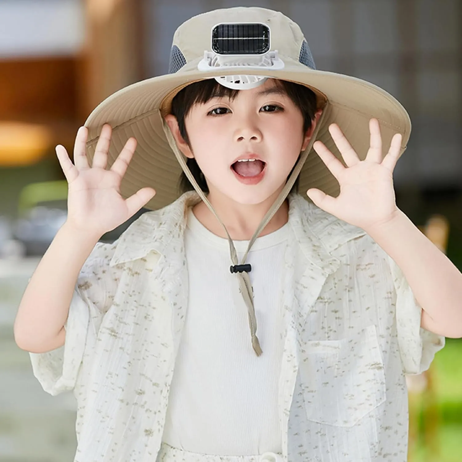 Cooling Fan Hat for Kids 3-12Years Quick Drying Solar Powered Fan Caps Sun Protective Hat Children Solar Fan Fishing Hat