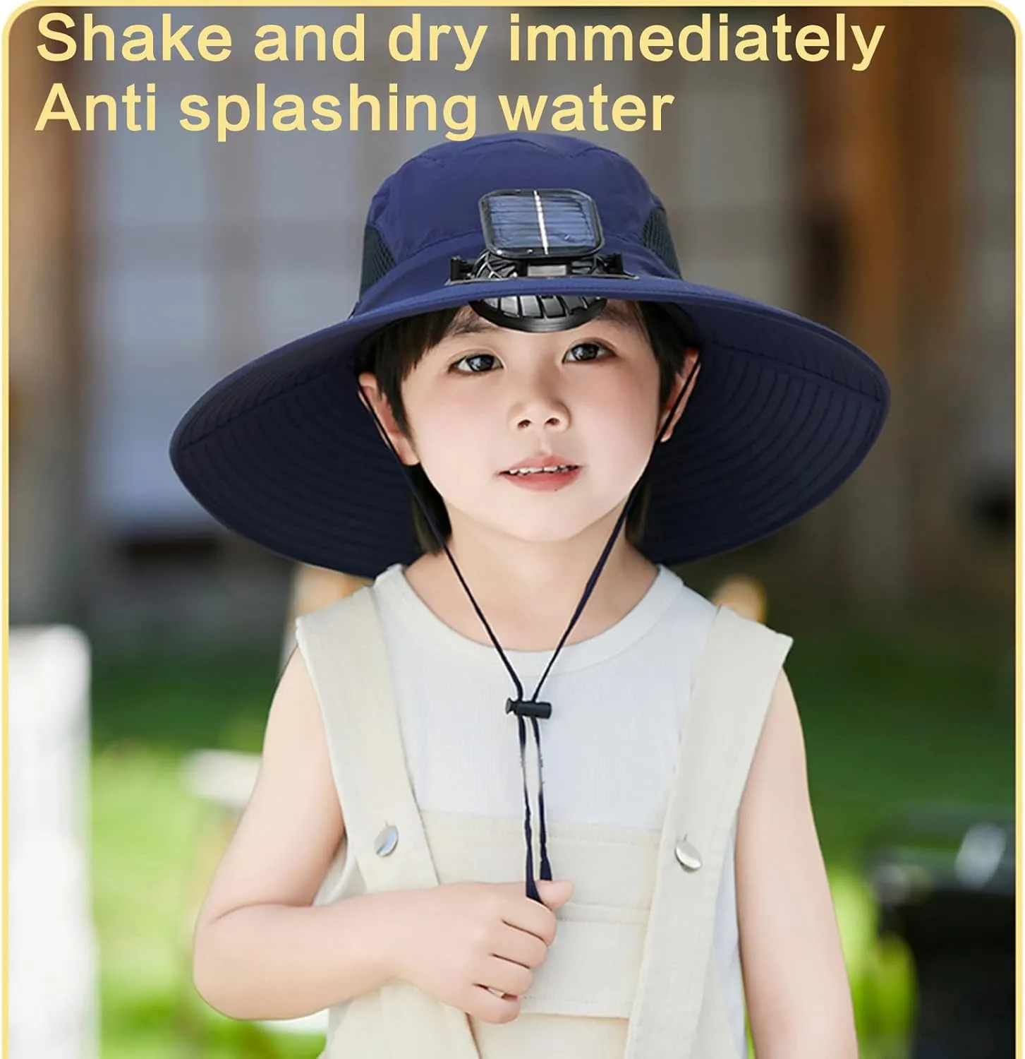 Cooling Fan Hat for Kids 3-12Years Quick Drying Solar Powered Fan Caps Sun Protective Hat Children Solar Fan Fishing Hat
