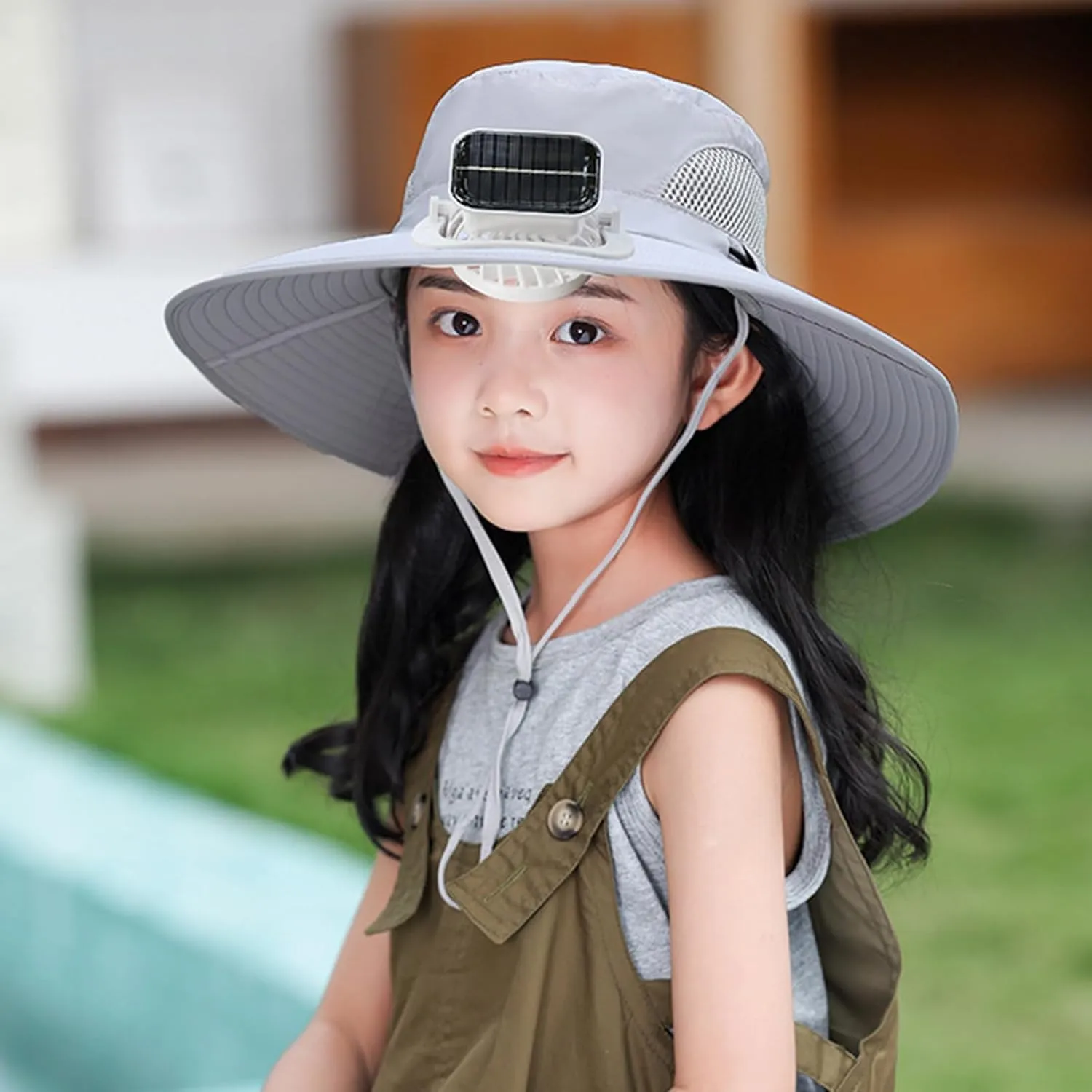 Cooling Fan Hat for Kids 3-12Years Quick Drying Solar Powered Fan Caps Sun Protective Hat Children Solar Fan Fishing Hat
