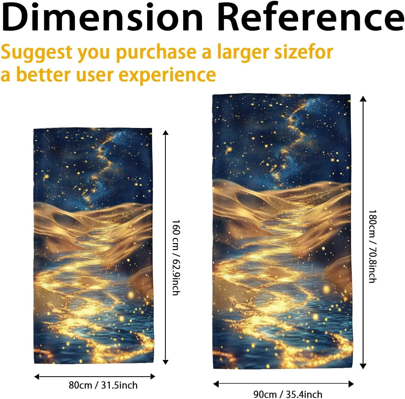 Cosmic Dream Microfiber Beach Towel Night Sky Stars Sand Free Quick Dry Absorbent Lightweight Bath Blanket, Vacation Pool Picnic Essentials 70x35 Inch