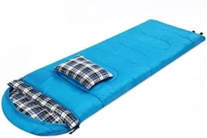 Cotton Flannel Sleeping Bags with Pillow, Winter Type Backpacking Portable Compression Sack Camping Sleeping Bag