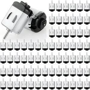 Coume 100 Pack Dc Motor 1.5-3v 23000rpm Mini Hobby Electric Motor High Speed Torque for DIY Remote Control Toy Car Experiments