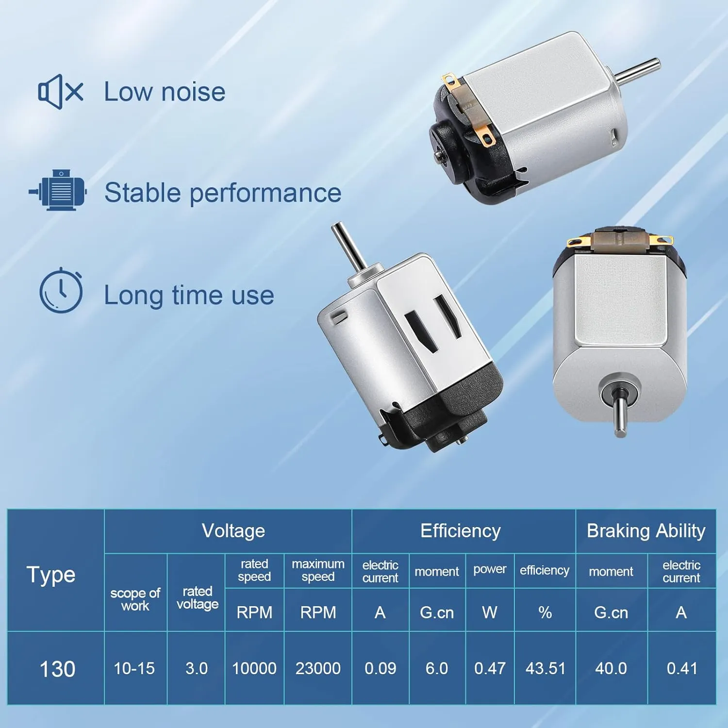 Coume 100 Pack Dc Motor 1.5-3v 23000rpm Mini Hobby Electric Motor High Speed Torque for DIY Remote Control Toy Car Experiments
