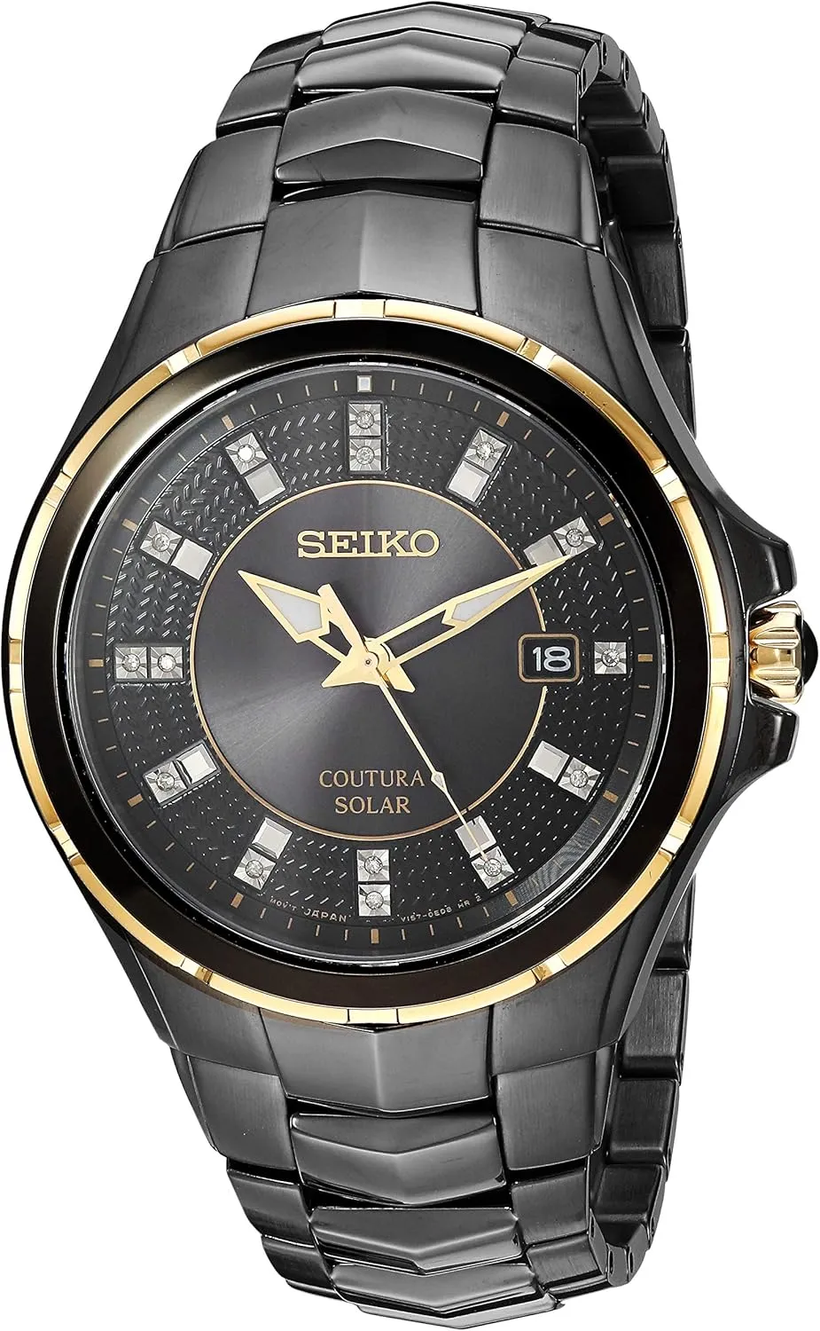 Coutura Men's Solar Diamond Dial Watch