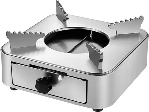COYOUCO Portable Drawer Alcohol Stove Single Burner Camping Stove, Stainless Steel Stand Outdoor Kitchen Equipment for Backpacking Hiking Picnic