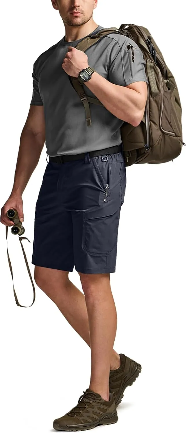 CQR Men's Quick Dry Stretch Hiking Cargo Shorts, Lightweight Water Resistant Tactical Casual, Golf & Outdoor with Pockets