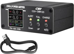 CQV-SWR120 120W Digital Power SWR Meter,240 * 240 Full Color HD Display,1.8MHz-54MHz Standing Wave Meter,High Standing Wave Alarm Function,Power SWR Trimming Function,SWR Power Testing