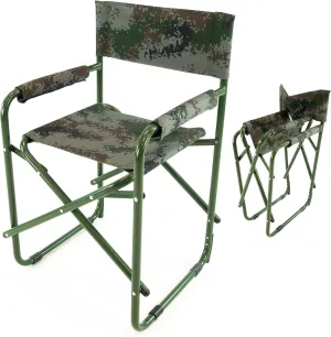Creative Outdoor Heavy Duty Camping Chair Supports 180lbs, Lightweight Outdoor Camping Chair, Portable Directors Chair with Side Table for Camping, Lawn, Picnic and Fishing (Chair, Green)