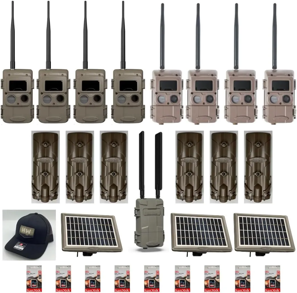 Cuddeback 1 L Home Cellular Unit Powered by Verizon or AT&T 4 IR L Series 4 Blackflash L Series 3 Solar Power Bank Model PW-3600 6 Battery Power Banks P21-001 9 16GB SD Cards 1 Hat New