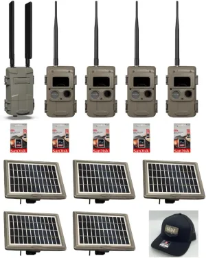 Cuddeback 1 Model L Series Home Cellular Verizon or AT&T 4 Long Range IR Cameras L Series 5 Solar Power Banks Models PW-3600 5 16GB SD Cards 1 Hat New