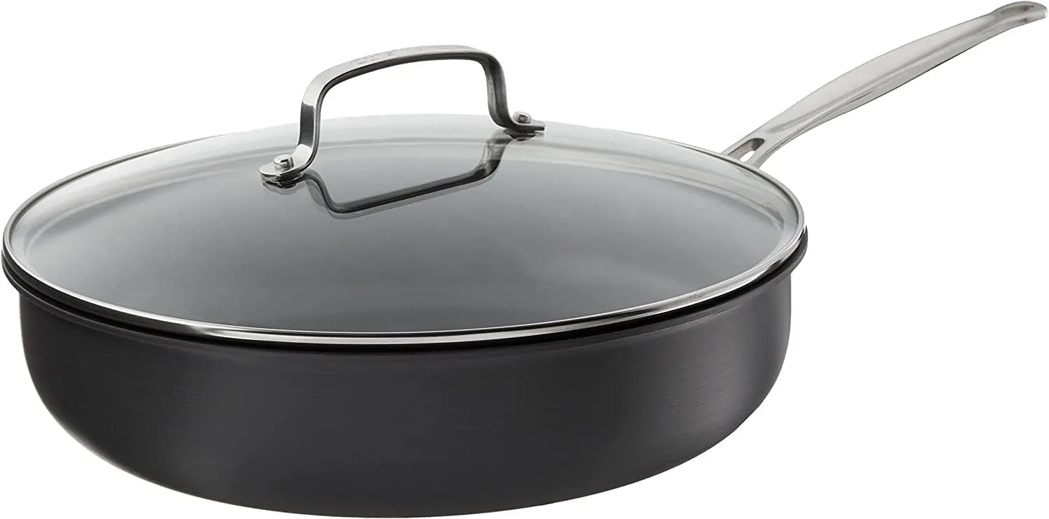 Cuisinart 11-Piece Nonstick Cookware Set, Black, 55-11BK & 12-Inch Deep Fry Pan w/Cover, Chef's Classic Nonstick Hard Anodized Collection, 622-30DFP1