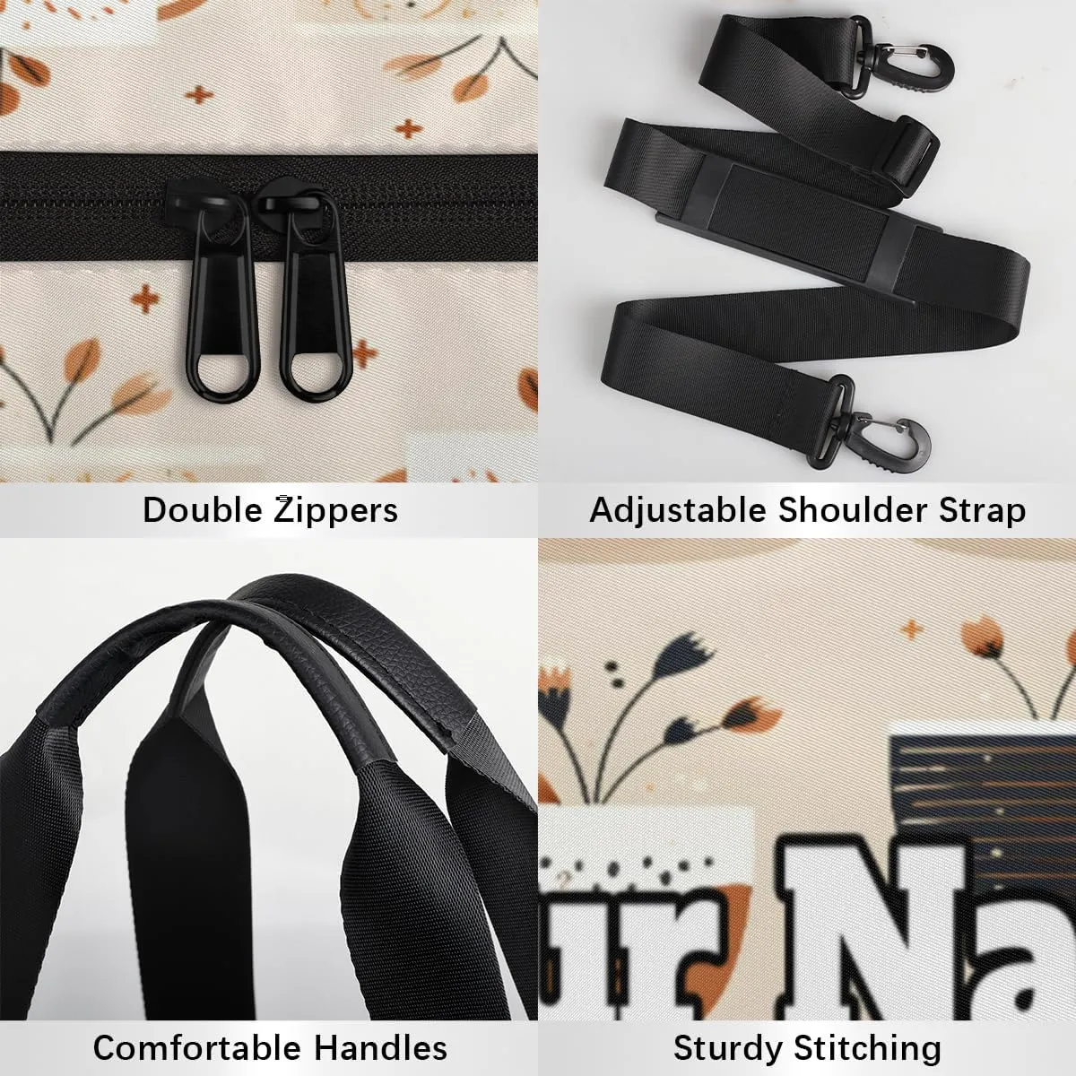 Custom Gym Bag for Women Men with Name, Personalized Various Coffee Duffel Bag for Sports, Waterproof Dance Bag, Lightweight Carryon Gym Bag, Coffee