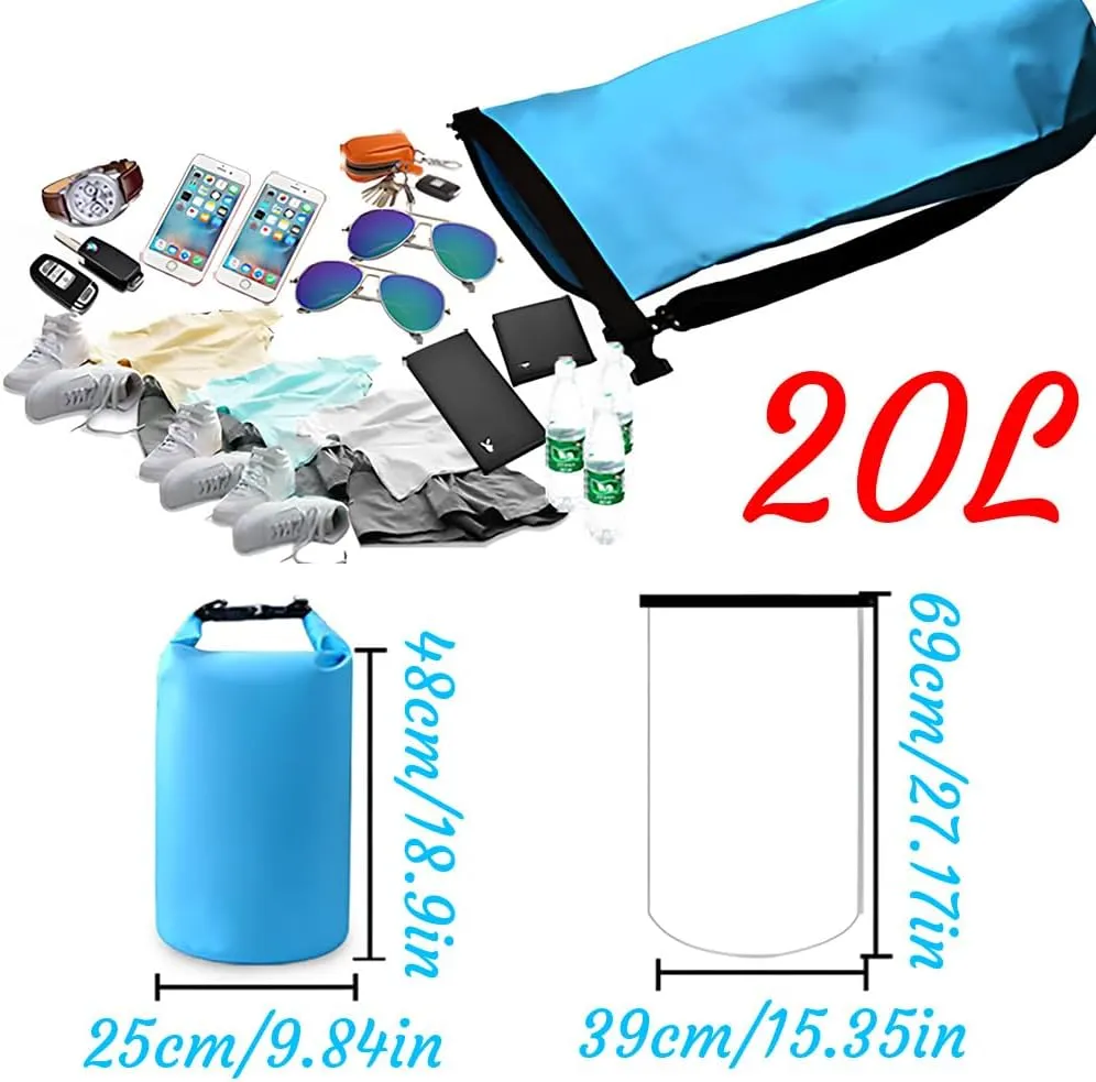 Custom Waterproof Dry Bags - Personalized 5L/10L/20L/30L Floating Lightweight Bags for Kayaking/Fishing/Camping, Customizable with Club Logo (Multiple Colors) (Black)