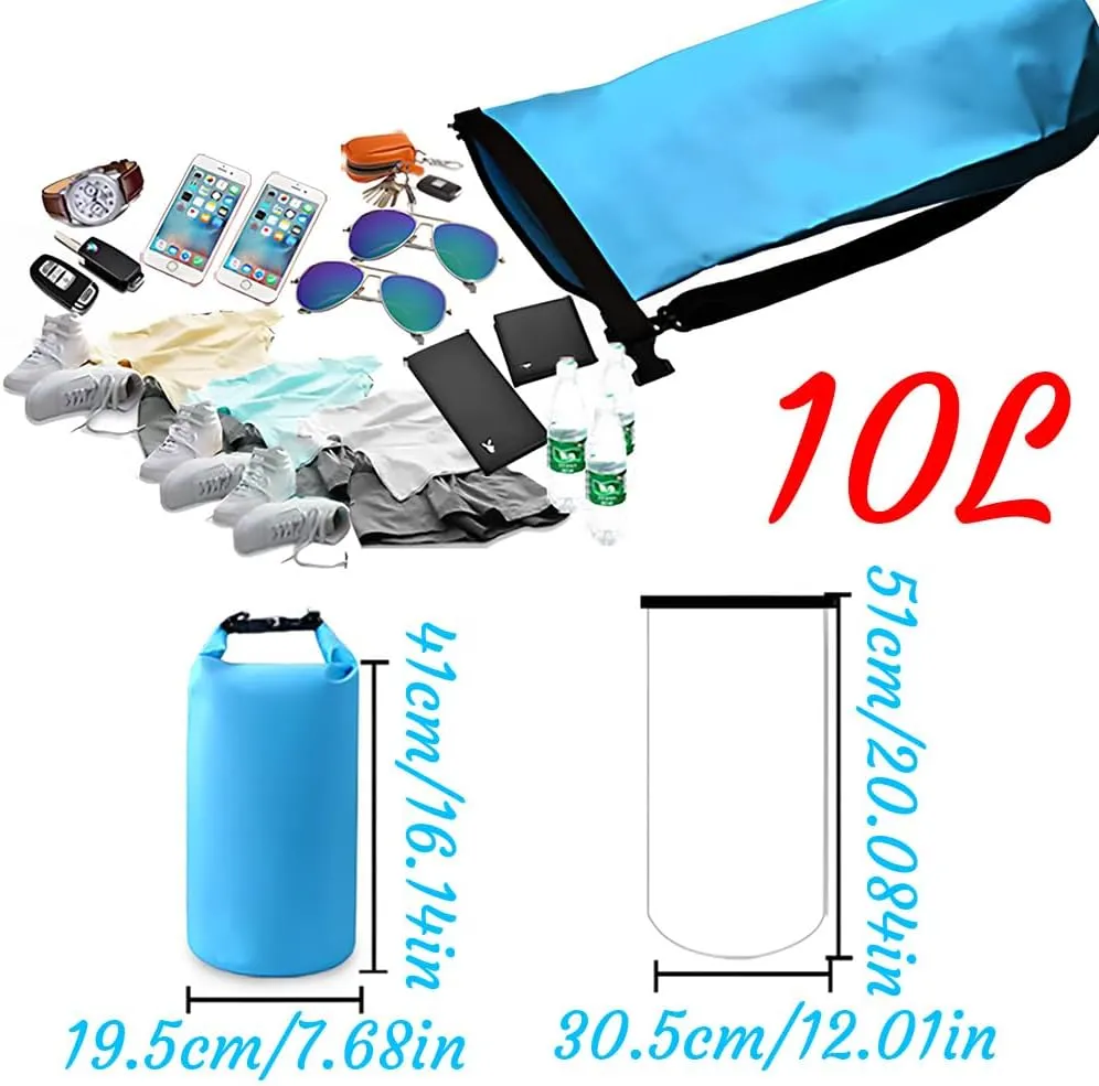 Custom Waterproof Dry Bags - Personalized 5L/10L/20L/30L Floating Lightweight Bags for Kayaking/Fishing/Camping, Customizable with Club Logo (Multiple Colors) (Black)