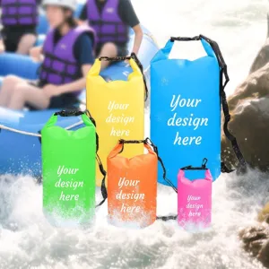 Custom Waterproof Dry Bags - Personalized 5L/10L/20L/30L Floating Lightweight Bags for Kayaking/Fishing/Camping, Customizable with Club Logo (Multiple Colors) (Black)