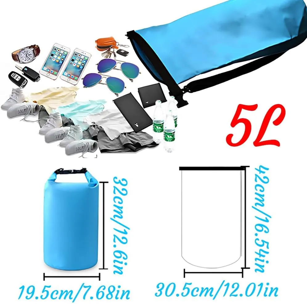 Custom Waterproof Dry Bags - Personalized 5L/10L/20L/30L Floating Lightweight Bags for Kayaking/Fishing/Camping, Customizable with Club Logo (Multiple Colors) (Dark blue)