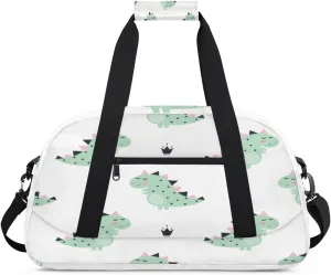 Cute Dinosaurs Gym Duffel Bag for Men Women Dinosaurs Sports Tote Bag with Adjustable Shoulder Strap for Dance Gymnastics Traveling Outdoor Camping Overnight Stay