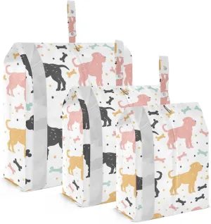 Cute Dog Design Travel Storage Bag with Lanyard - Portable Lightweight Classified Storage Bag with Zipper, Dust and Waterproof Travel Packing Cube for Suitcase,3 Pieces