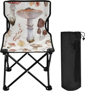 Cute Mushroom Portable Outdoor Folding Chair Anti-Slip Padded Oxford Cloth Stool Camping Chair Small for Beach Hiking Fishing Gardening Quad Camp Chair