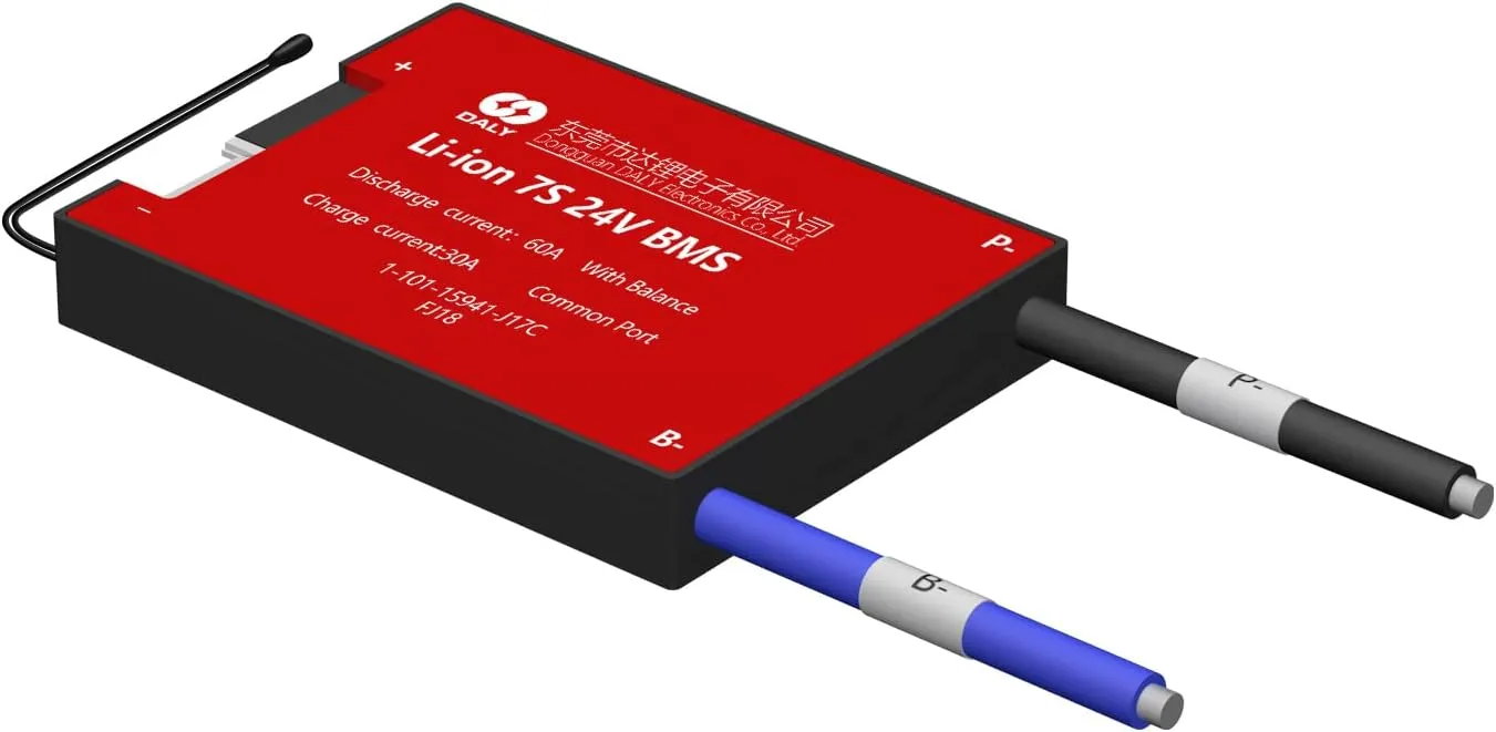 DALY 24V BMS li-ion 7S 60A with Balance Wire and Temperature Sensor for Rated 3.7V Lithium Battery Power Bank Short Circuit Protection（Standard BMS,60A）
