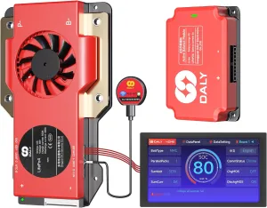 DALY BMS Balance 48V 300A Display - 5A Active Balance BMS 16S with 4.3 Inch LCD Touch Screen WiFi Bluetooth Module Supports RS485 CAN for LiFePO4 Battery Pack Golf Carts Electric Outboard Motors Solar