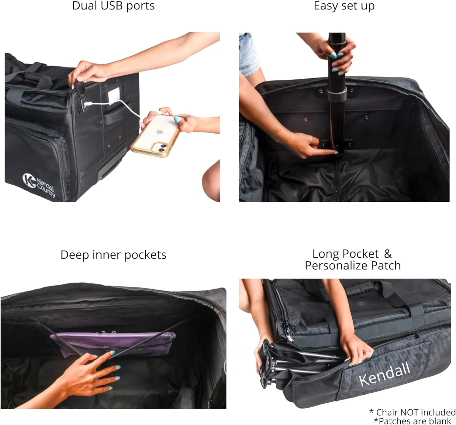 Dance Bag with Garment Rack – Collapsible Costume Rolling Duffel Bag with Wheels for Competition, Shows, Performances, Travel and More Extra Large, 30 inch Luggage, Raven Black