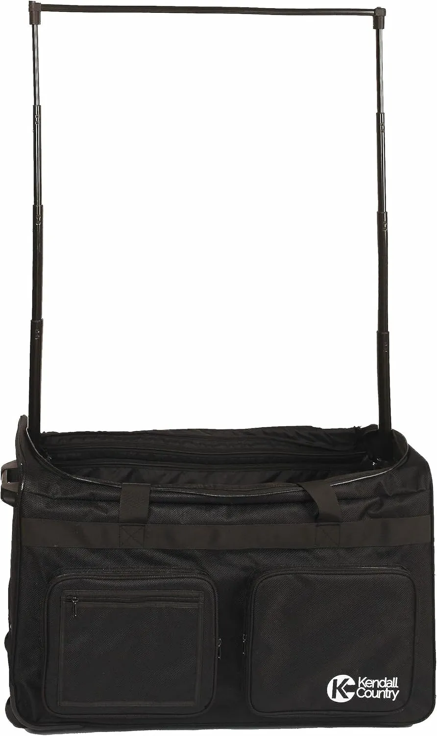 Dance Bag with Garment Rack – Collapsible Costume Rolling Duffel Bag with Wheels for Competition, Shows, Performances, Travel and More Extra Large, 30 inch Luggage, Raven Black