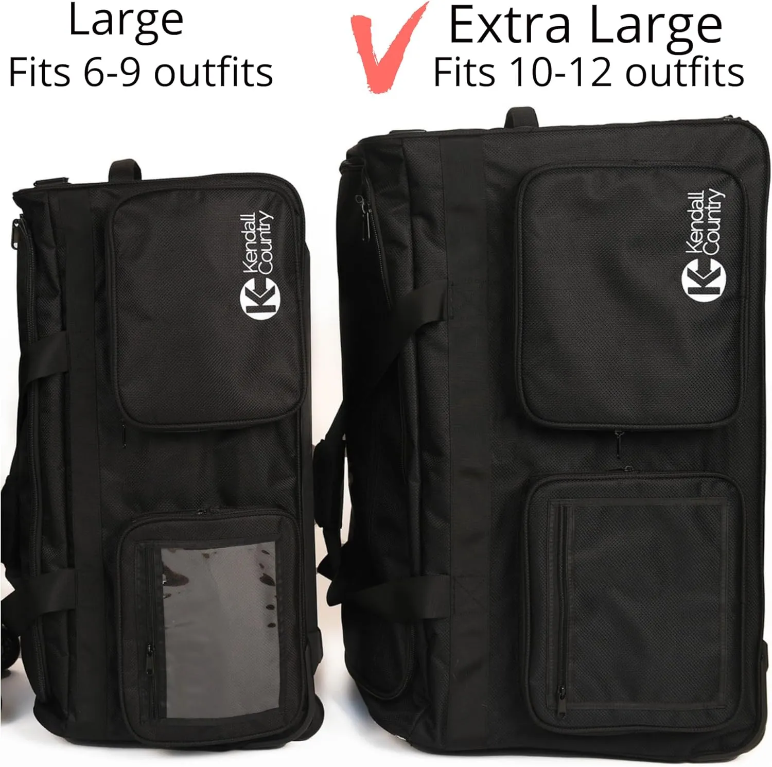 Dance Bag with Garment Rack – Collapsible Costume Rolling Duffel Bag with Wheels for Competition, Shows, Performances, Travel and More Extra Large, 30 inch Luggage, Raven Black