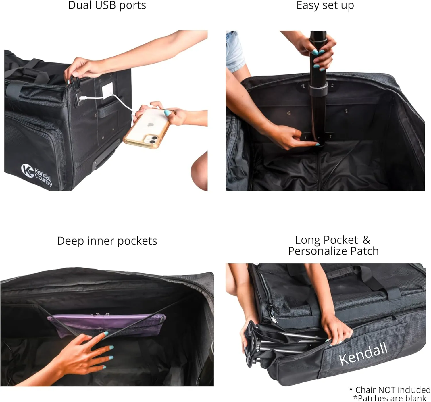 Dance Bag with Garment Rack – Collapsible Costume Rolling Duffel Bag with Wheels for Competition, Shows, Performances, Travel and More (Raven Black, 28-inch)