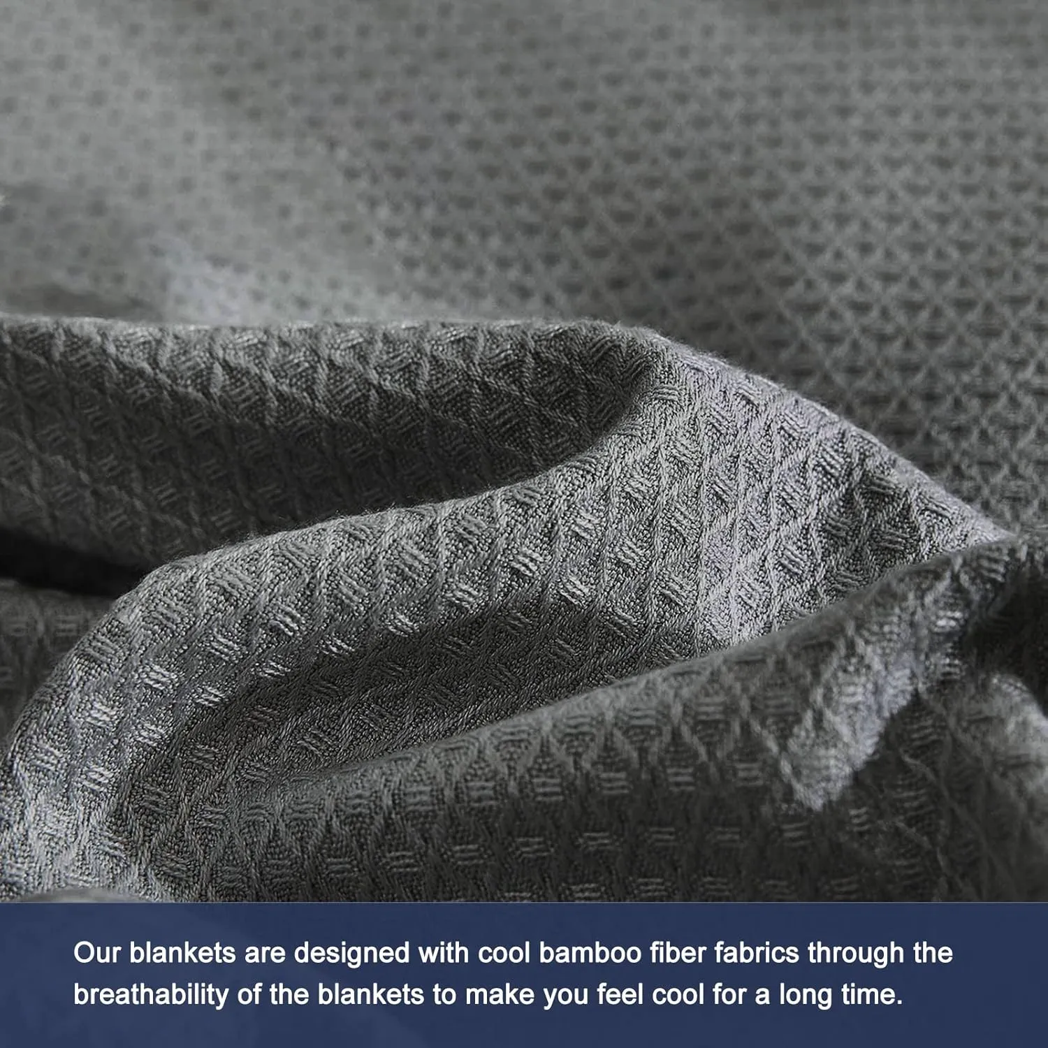DANGTOP Cooling Blankets, 100% Rayon Derived from Bamboo, Absorbs Body Heat to Keep Cool on Warm Night, Ultra-Cool Lightweight Blanket(79x91 inches, Dark Grey)
