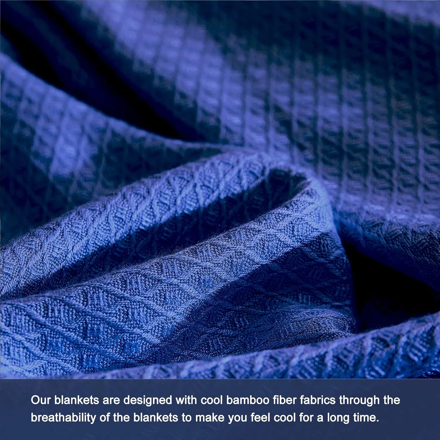 DANGTOP Cooling Blankets, 100% Rayon Derived from Bamboo, Absorbs Body Heat to Keep Cool on Warm Night, Ultra-Cool Lightweight Blanket(79x91 inches, Navy Blue)