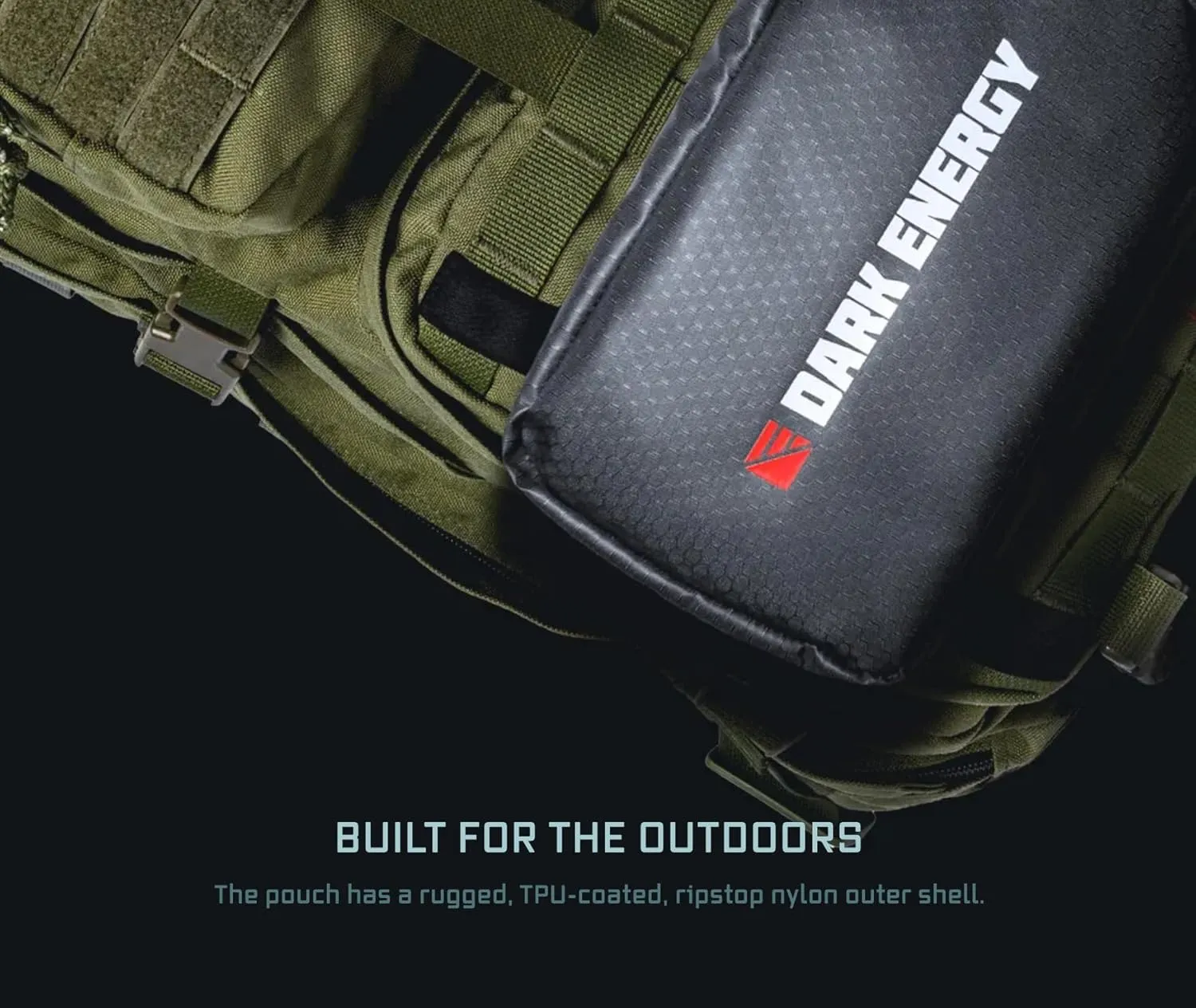 Dark Energy Spectre 8W Folding Solar Panel with Water-Resistant Molle Travel Bag for Electronics | Charge Any Device, Anywhere, Anytime via Solar Panel or Signature Series Wall and Car Adapters